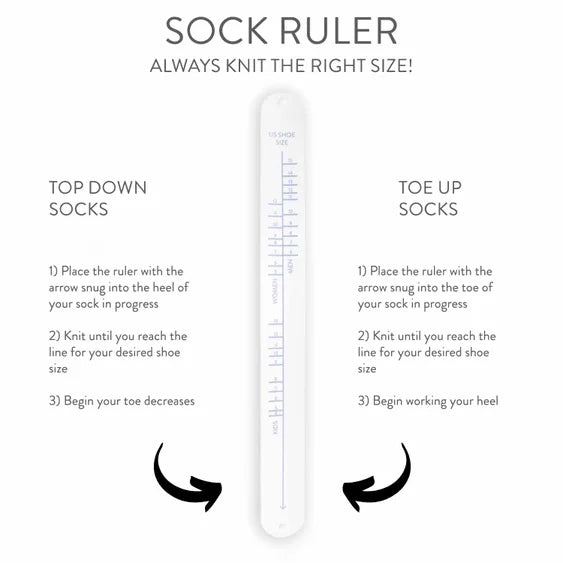 Sock Ruler - Sock Sizing Bracelet Ruler