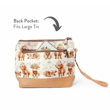 Maisy the Highland Cow Small Zippered Sock Project Bag